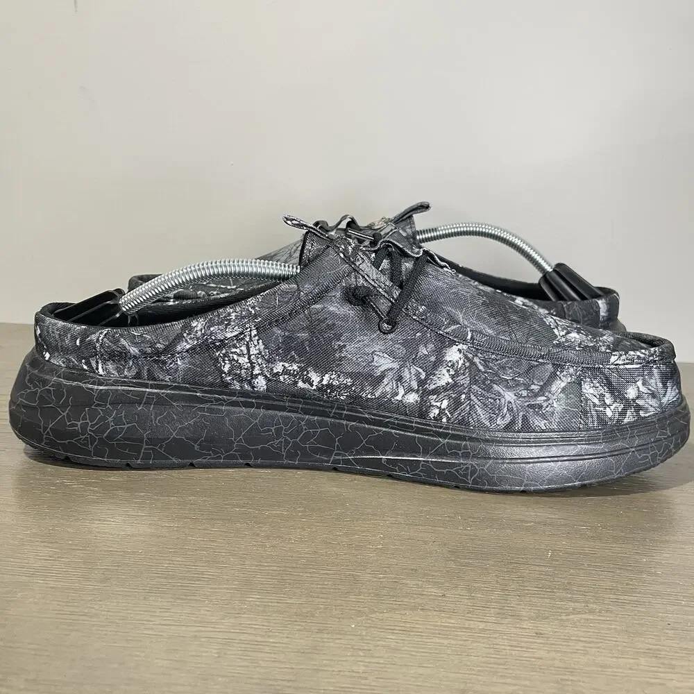 Jelly Roll Hey Dude Mens Size 13 Slides NEW Realtree Edge Wally Black Camo Shoes